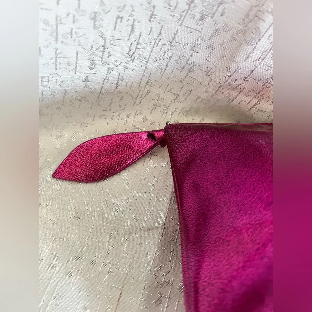 Lancome Paris Sparkling Vibrant Fuchsia Pink Cosmetic Bag Water-Resistant Fabric